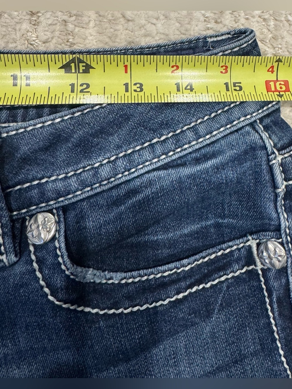 Miss Me Women's Dark Blue Boot Cut Jeans with Contrast Stitch - Picture 8 of 9